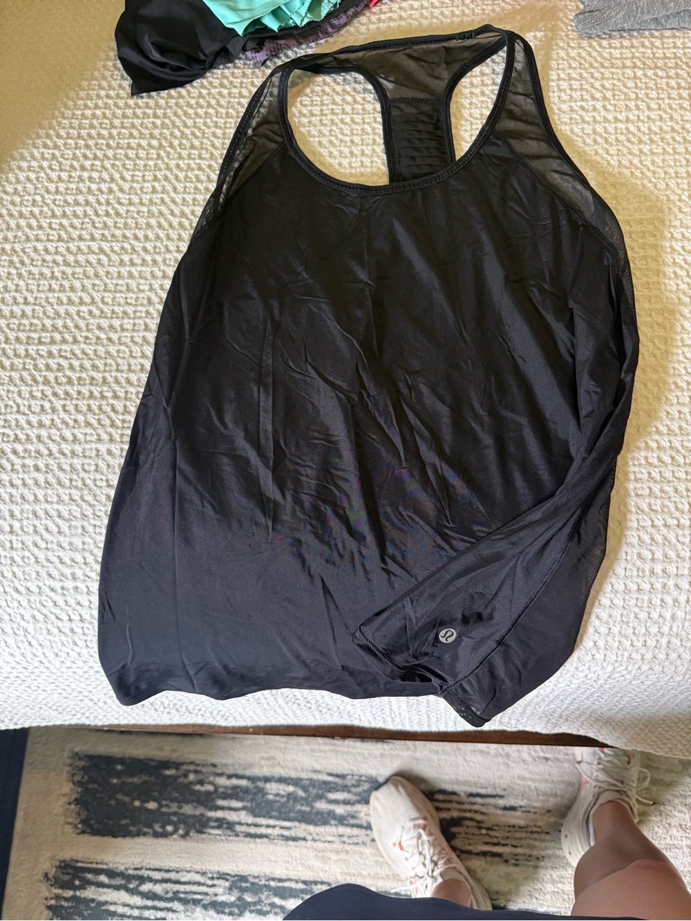 lululemon athletica Black Mesh Racerback Tank Top